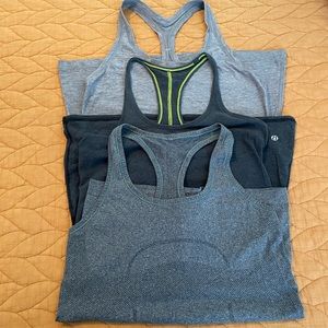 Lot of 3 Lululemon Tank Tops. Size 8-10